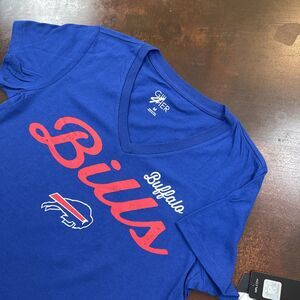 Buffalo Bills V-Neck T-Shirt Women’s Blue Tee Sportswear NFL Graphic fan apparel